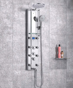 Alternative view of Blue Ocean 52” Stainless Steel SPV962332 Thermostatic Shower Panel with Rainfall Shower Head