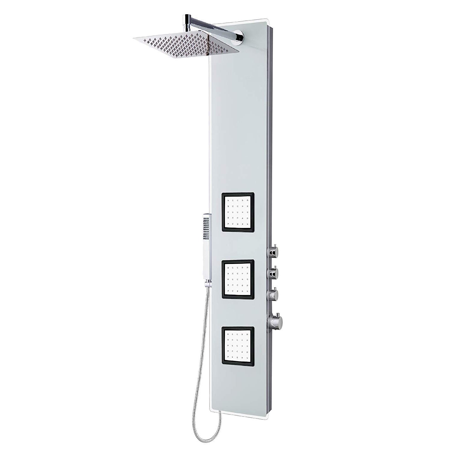 Blue Ocean 59” Aluminum SPA8659 Thermostatic Shower Panel Tower with ...