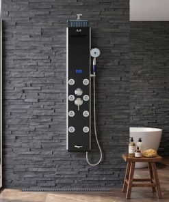 Alternative view of Blue Ocean 52” Aluminum SPA392B Shower Panel Tower with Rainfall Shower Head